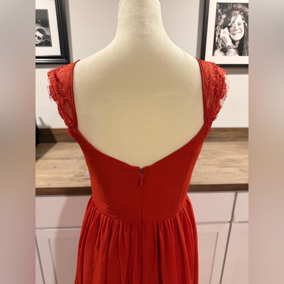 Azazie terra-cotta Lace Maxi Dress size A4 - Picture 6 of 12
